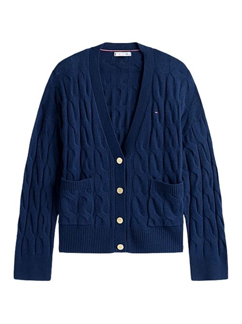 Cardigan in lana a trecce Tommy Hilfiger | WW0WW43089C1G